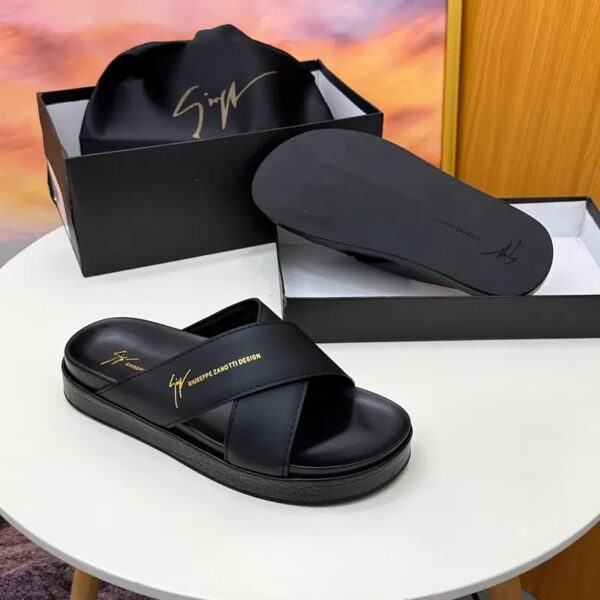 Zanoti Crisscross Leather Sandals - Image 2