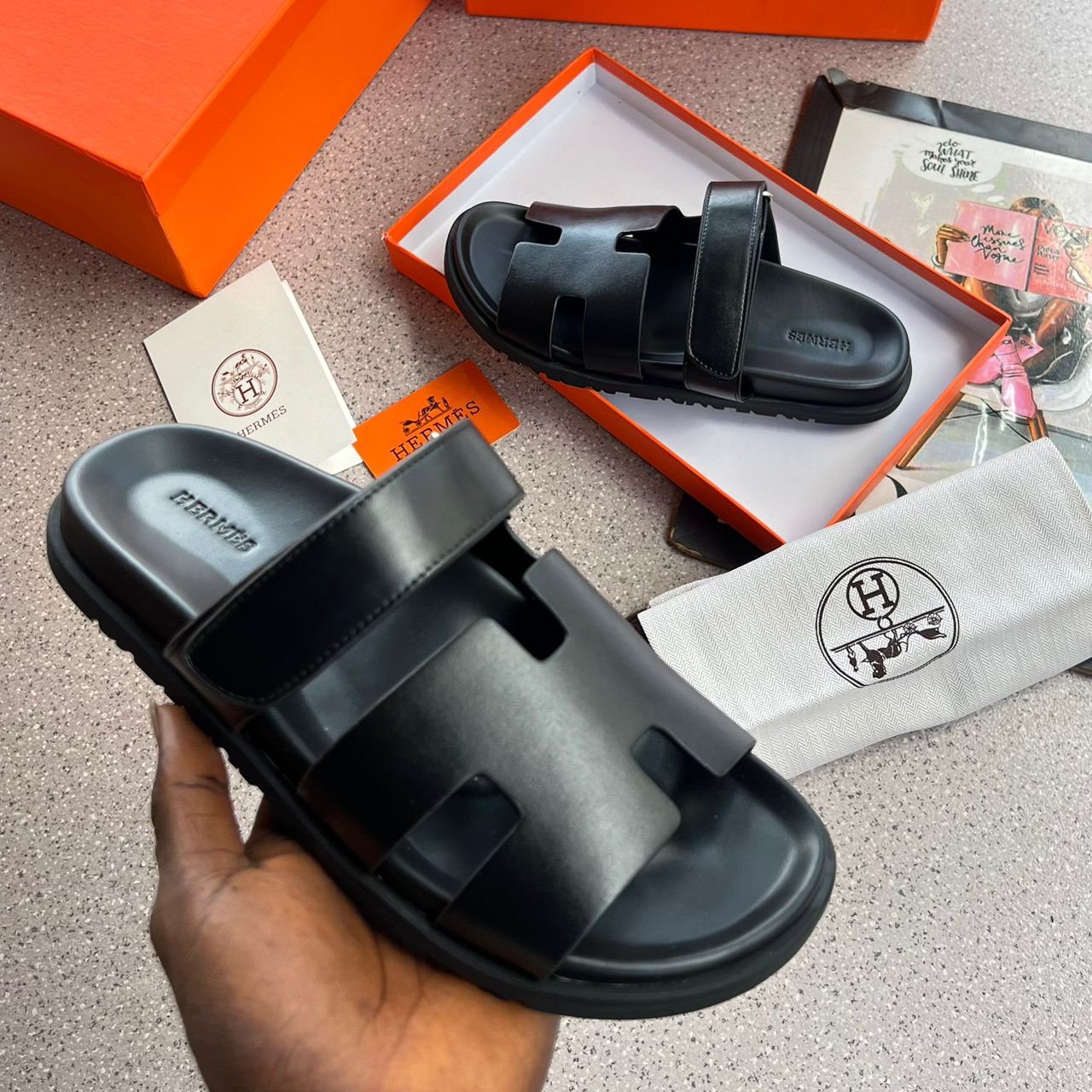 H.M high quality designer slippers