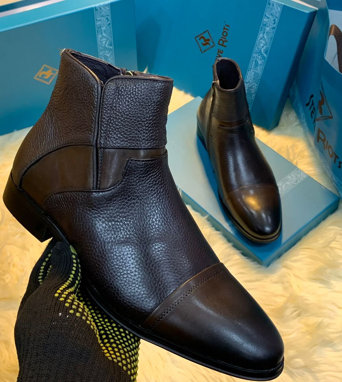 S.R high quality designer Italian ankle boots